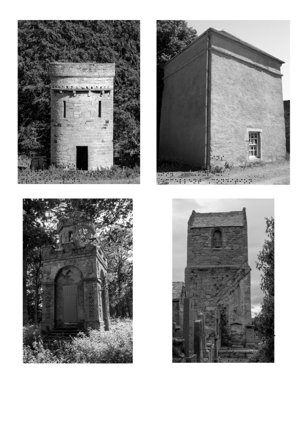 10 - Doocots Third complete set of 4 Tower in B and W completed with Braille